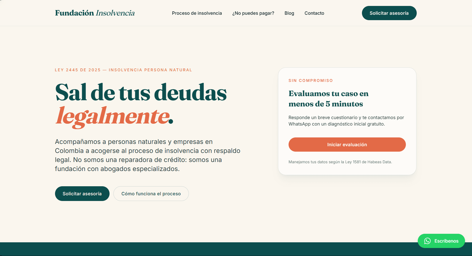 Captura de Fundación Insolvencia